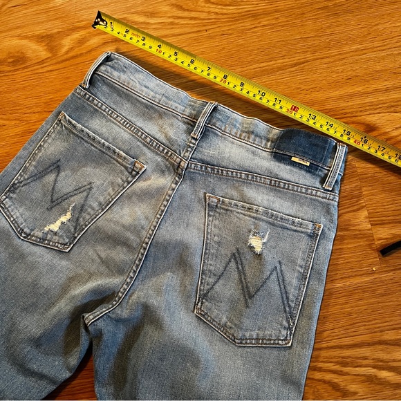 NWOT MOTHER HIGH WAISTED HIkER HOVER UNDONE HEM ON MY KNEES WASH - Picture 8 of 9